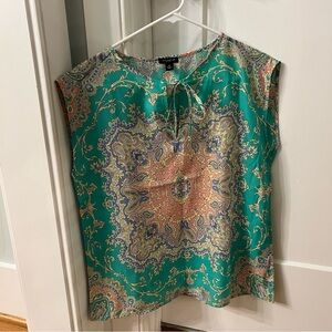 Paisley Print Green Top